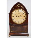 A Regency mahogany and brass inlaid bracket clock,