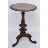 A Victorian walnut and marquetry inlaid occasional table,