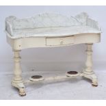 A late Victorian white painted wash stand.