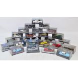 A large collection of boxed GE Fabbri 007 James Bond vehicles and a Teamsters cruiser coach,