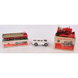 A boxed Dinky playworn vehicles comprising no.561 Blaw Knox bulldozer, in red, no.