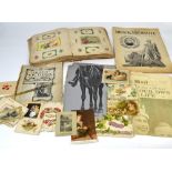 A Victorian scrap book plus a quantity of Victorian greetings cards to include Christmas cards,