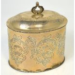 A 925 grade silver biscuit box of oval form,