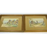 ERNEST POTTER; a pair of watercolours, one entitled 'Shakespeare Country, Theller Road,