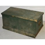 A 19th century green sea chest, width 94cm,