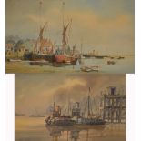 SIDNEY CARDEW; a watercolour entitled 'Moored at the Quay', signed lower left,