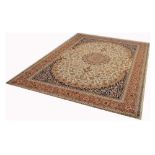 A beige ground Keshan style carpet, 280 x 200cm.