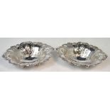 A pair of Elizabeth II hallmarked silver bonbon dishes, both Birmingham 1972, approx combined 6.