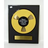 An Ampex Golden Reel Award, awarded to Smokie for '18 Carat Gold...