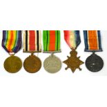 Four WWI medals relating to '2155 Pte P. Banks R.A.M.C.