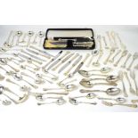 A comprehensive sterling silver 925 grade canteen of cutlery comprising twelve table forks,