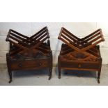 A near pair of William IV Canterburys/magazine racks,