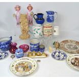 A quantity of ceramics to include blue and white Copeland Spode, collector's plates,