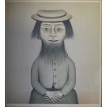 LAURENCE STEPHEN LOWRY (1887-1976); a signed limited edition print, 'Woman with a Beard',