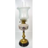 A Victorian brass oil lamp,