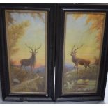 UNATTRIBUTED; a pair of Victorian watercolours in ebonised frames,