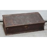 A vintage pine storage box of simple construction, width 93cm.