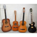 Three acoustic guitars to include two Spanish made examples (one af) and a vintage electric Gould