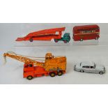 A small quantity of playworn diecast vehicle to include a Corgi London bus,