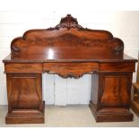 A Victorian breakfront mahogany breakfast bar,