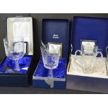 Three pieces of Stuart Crystal; a limited edition loving cup no.143/.