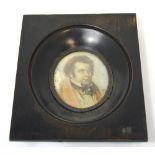 UNATTRIBUTED; a Victorian miniature purportedly of the composer Schubert in an ebonised frame,