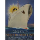 Jean Walther; an original Dutch shipping poster 'MS.