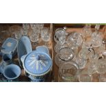 A quantity of glassware and ceramics to include Wedgwood Jasperware.