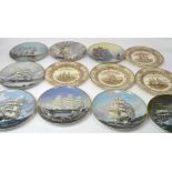 A quantity of maritime themed collector's plates to include some depicting American clipper ships