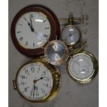 A Sewills of Liverpool brass ship's style clock,