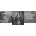 After Charles Ewart; a black and white etching of Robert Burns, Deputy Master,