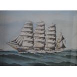 UNATTRIBUTED; a watercolour on board depicting 'Lynton Cap. K.A.