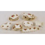 A small collection of Royal Albert "Old Country Roses" pattern decorated pin dishes of various
