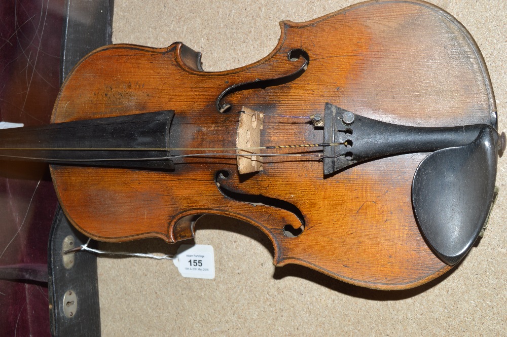 A full sized German violin with two-piece back, length 35. - Image 3 of 8