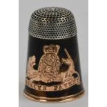 A gold and tortoiseshell Piercy's patent thimble, English c.