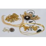 A quantity of costume jewellery including necklaces, earrings, brooches, rings etc.