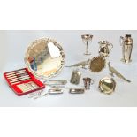A large quantity of various electroplated items including a cased set of flatware,