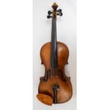 A full size German violin with one-piece back, length of back 36.3cm, labelled Joh. Bapt.