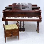 A 5ft mahogany Steinbach grand piano by "The Tughan Piano Company, Belfast",