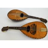 Two late 19th/early 20th century bowl back mandolins, one branded for Luigi d'Amore,