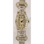 An Art Deco platinum and diamond set lady's cocktail watch, 1920s,
