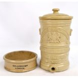 A Victorian stoneware water filter inscribed "Silicated Carbon Filter Co,