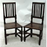 A pair of 18th century oak side chairs,