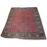 A hand knotted Indian carpet, 370 x 280cm.