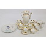 An early to mid 20th century Czechoslovakian porcelain assorted part coffee set comprising a coffee