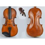 A full size French violin by Eugene Henry, with two-piece back,