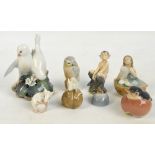 Eight Royal Copenhagen figures including a fawn, two mice,