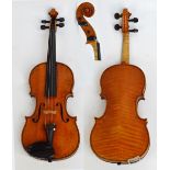 A full sized French violin by Paul Bailly, with two-piece back measuring 35.