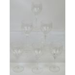 A set of six Royal Doulton clear cut wine glasses, height 20cm, in three boxes (6).
