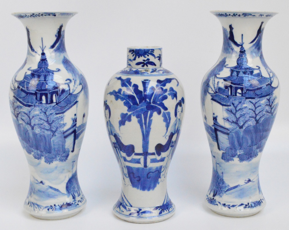 A pair of 19th century Chinese baluster vases,